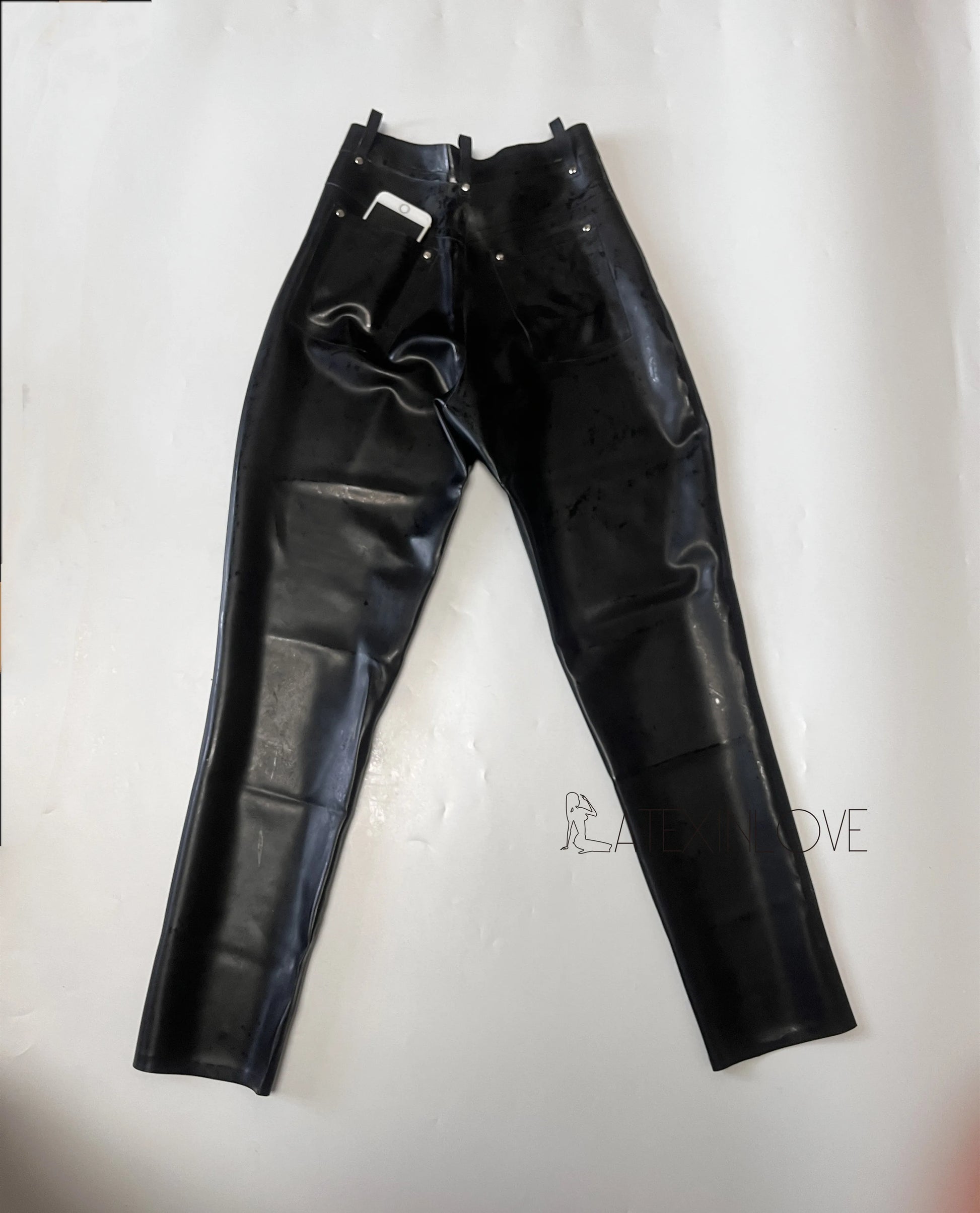 Herren Latex Jeans aus Gummi mit Front-Reißverschluss & vier Taschen Einzelansicht