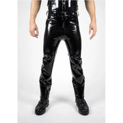 Herren Latex Jeans aus Gummi mit Front-Reißverschluss & vier Taschen