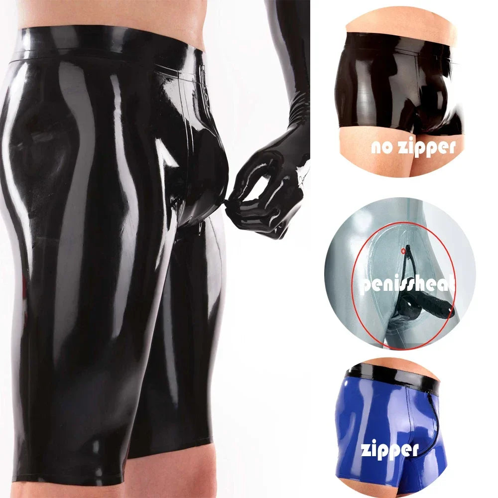 Herren Latex Shorts – Hautenge Kurzhose aus Naturlatex - FlowNight