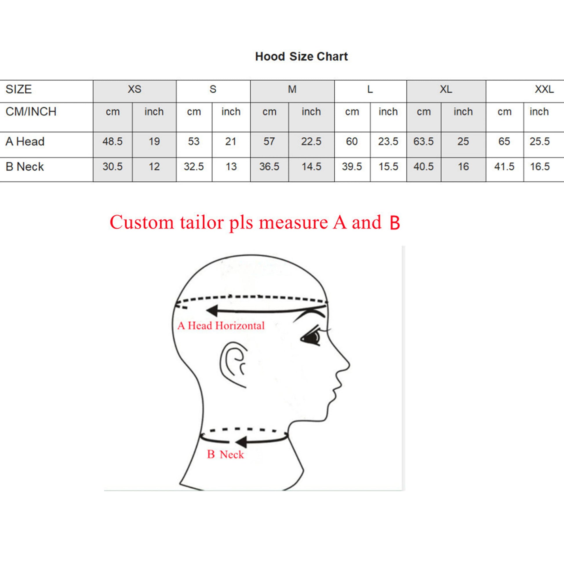 Latexmaske schwarz mit Mundöffnung Maße