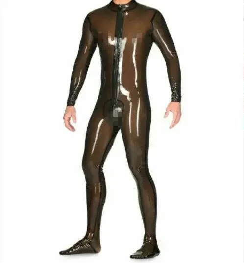 Latex Anzug schwarz transparent Herren